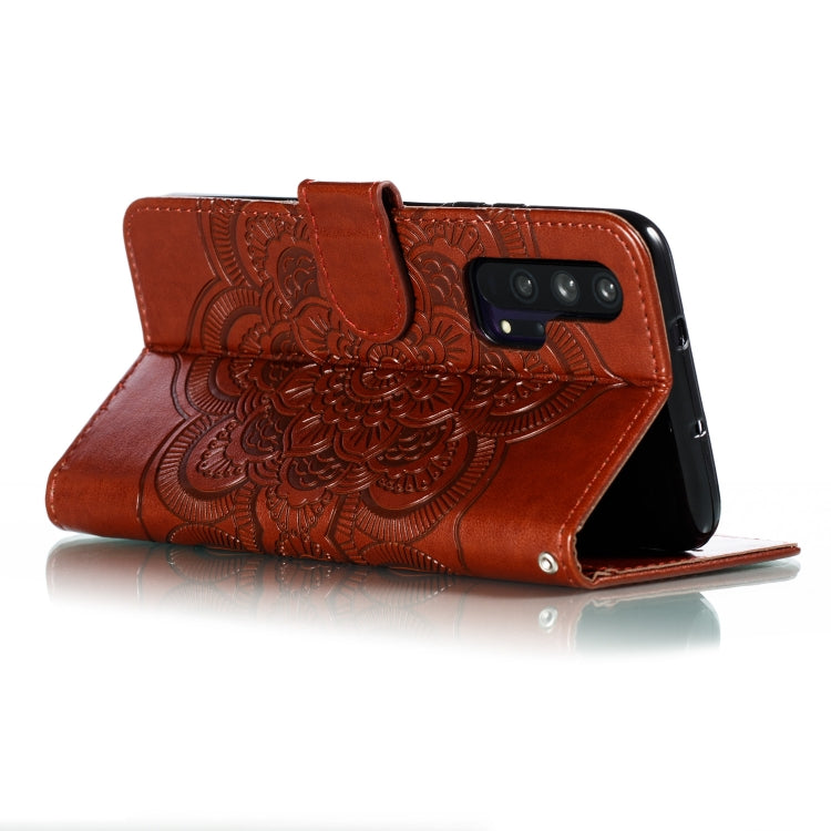 Mandala Embossing Pattern Horizontal Flip Leather Case for Huawei Honor 20 Pro, with Holder & Card Slots & Wallet & Photo Frame &  Lanyard