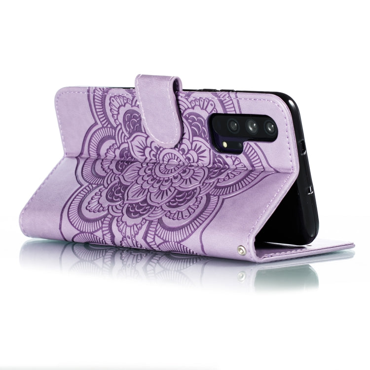 Mandala Embossing Pattern Horizontal Flip Leather Case for Huawei Honor 20 Pro, with Holder & Card Slots & Wallet & Photo Frame &  Lanyard