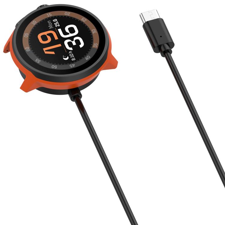 For Suunto Run USB-C / Type-C Interface Magnetic Watch Charging Cable Charging Dock - Black