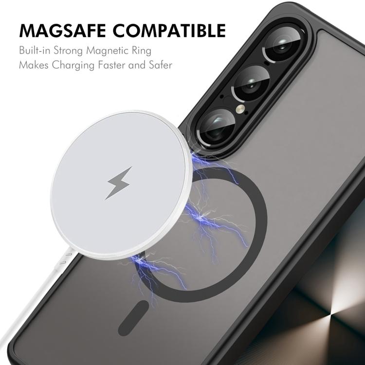 For Sony Xperia 1 VII ENKAY Hat-Prince MagSafe Matte Translucent Shockproof Phone Case with Large Arc Edge Film