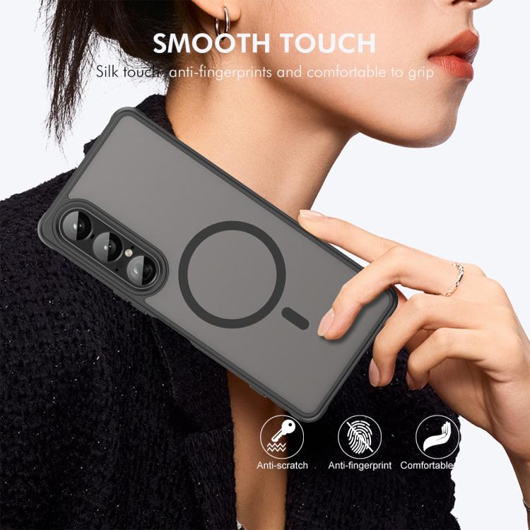 For Sony Xperia 1 VII ENKAY Hat-Prince MagSafe Matte Translucent Shockproof Phone Case with Large Arc Edge Film