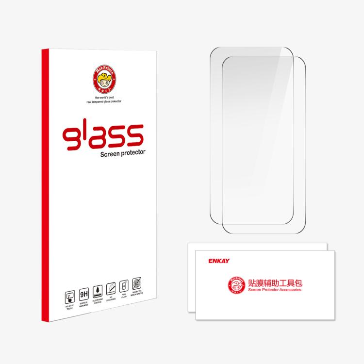For iPhone Air 2pcs ENKAY Thickened Glue No White Edge 9H Big Arc Edge High Aluminum-silicon Tempered Glass Film