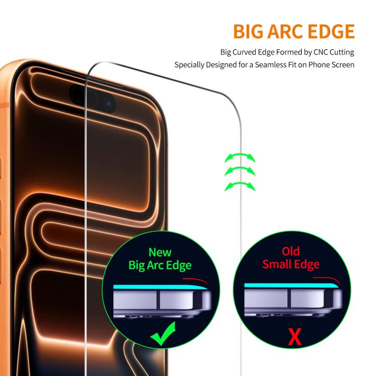 For iPhone 17 Pro Max 5pcs ENKAY Thickened Glue No White Edge 9H Big Arc Edge High Aluminum-silicon Tempered Glass Film