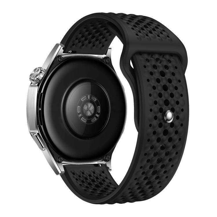 22mm Round Holes Breathable Reverse Buckle Silicone Watch Band