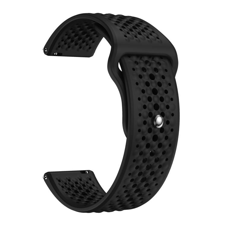 22mm Round Holes Breathable Reverse Buckle Silicone Watch Band