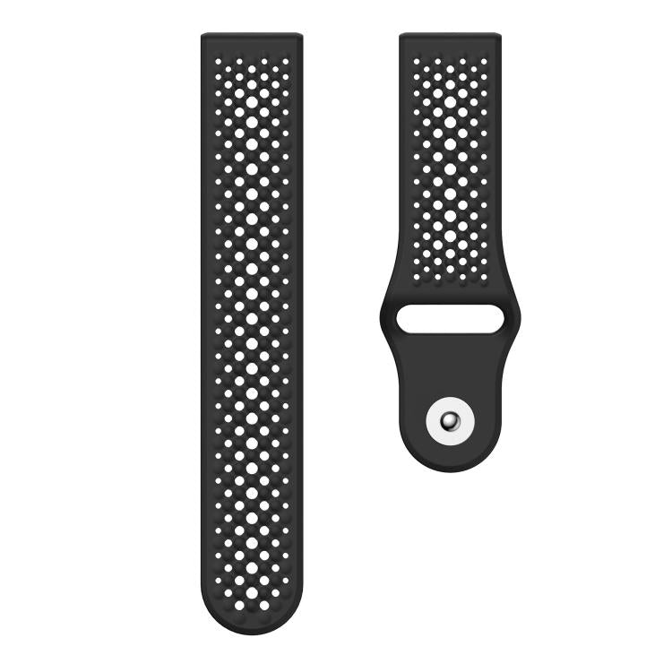 22mm Round Holes Breathable Reverse Buckle Silicone Watch Band