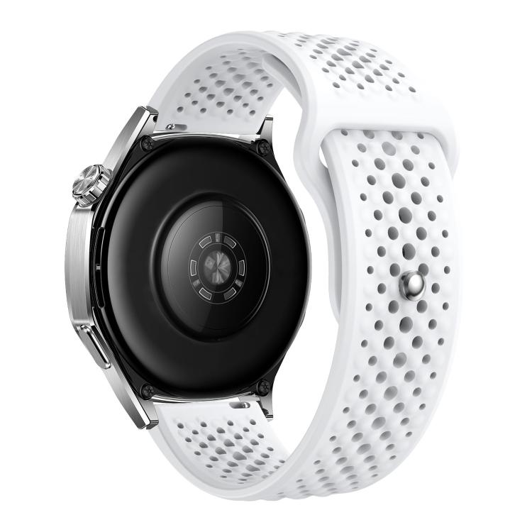 22mm Round Holes Breathable Reverse Buckle Silicone Watch Band