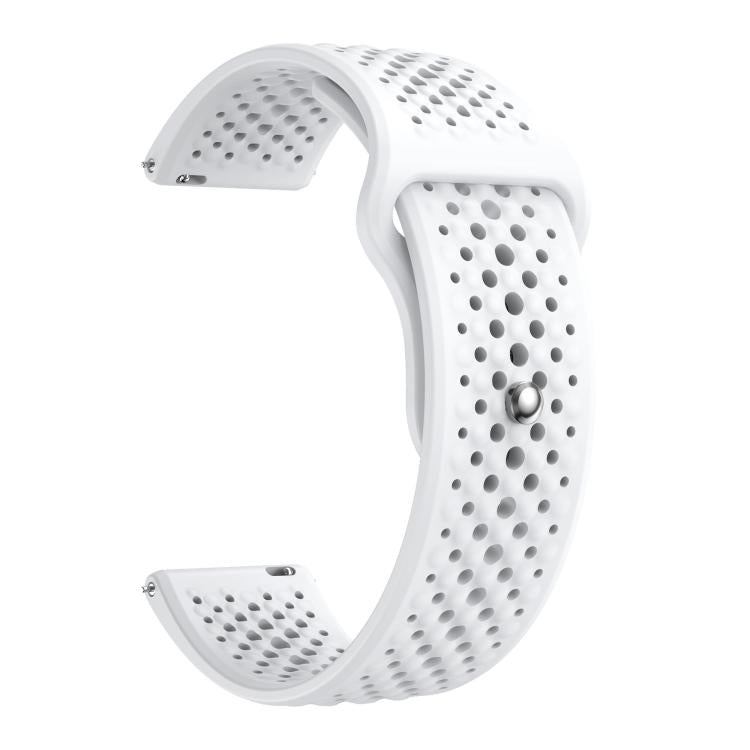 22mm Round Holes Breathable Reverse Buckle Silicone Watch Band