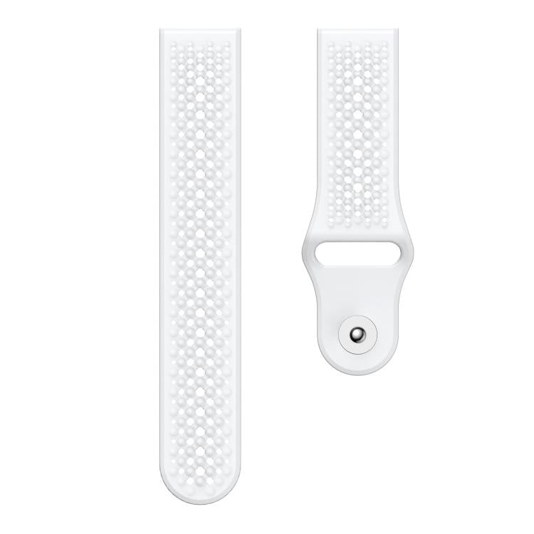 22mm Round Holes Breathable Reverse Buckle Silicone Watch Band
