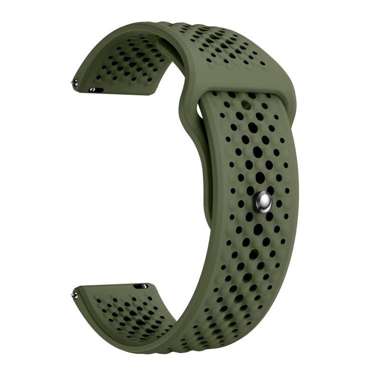 22mm Round Holes Breathable Reverse Buckle Silicone Watch Band