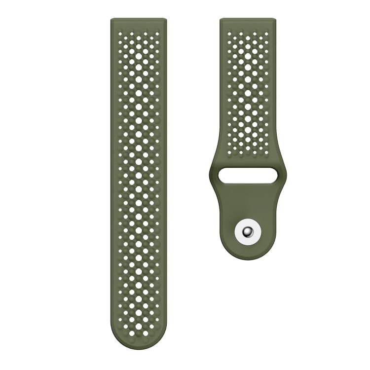 22mm Round Holes Breathable Reverse Buckle Silicone Watch Band