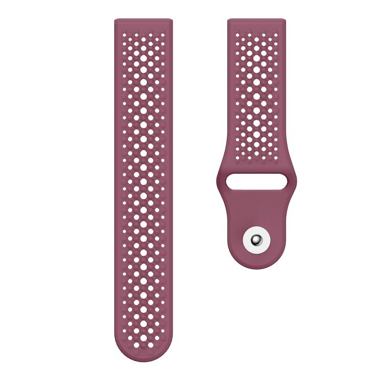 22mm Round Holes Breathable Reverse Buckle Silicone Watch Band
