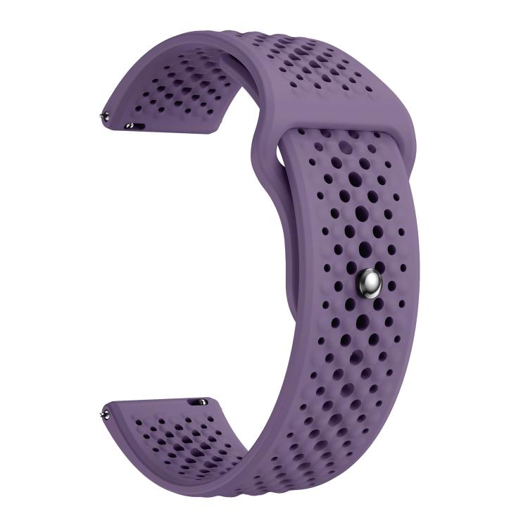22mm Round Holes Breathable Reverse Buckle Silicone Watch Band