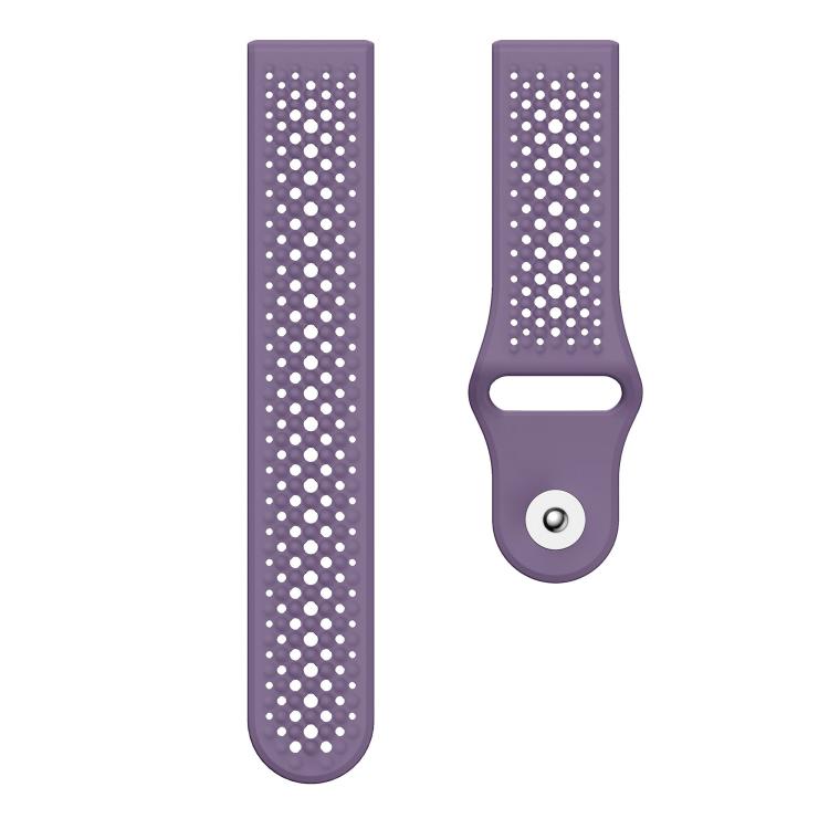 22mm Round Holes Breathable Reverse Buckle Silicone Watch Band