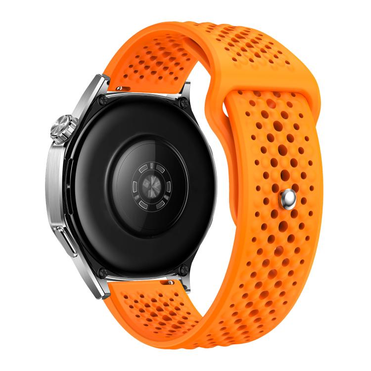 22mm Round Holes Breathable Reverse Buckle Silicone Watch Band