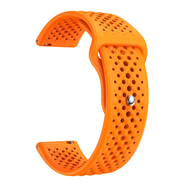 22mm Round Holes Breathable Reverse Buckle Silicone Watch Band