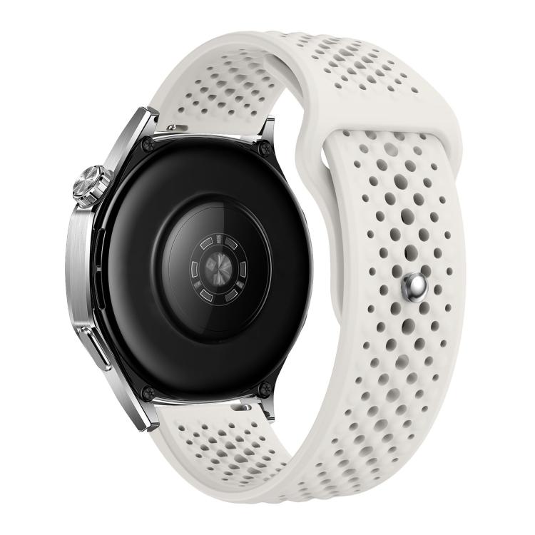 22mm Round Holes Breathable Reverse Buckle Silicone Watch Band