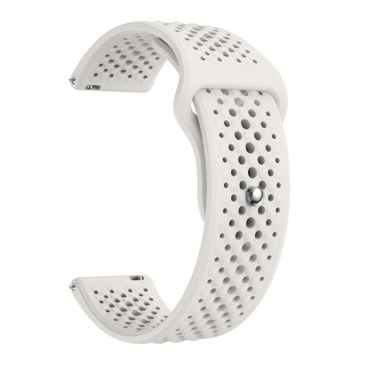 22mm Round Holes Breathable Reverse Buckle Silicone Watch Band