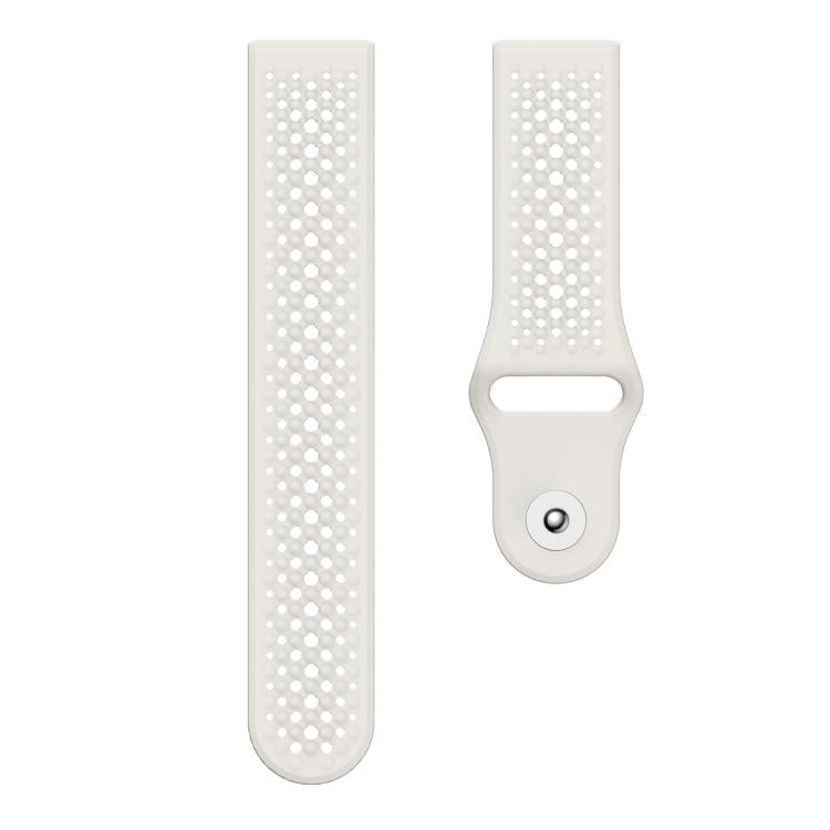 22mm Round Holes Breathable Reverse Buckle Silicone Watch Band