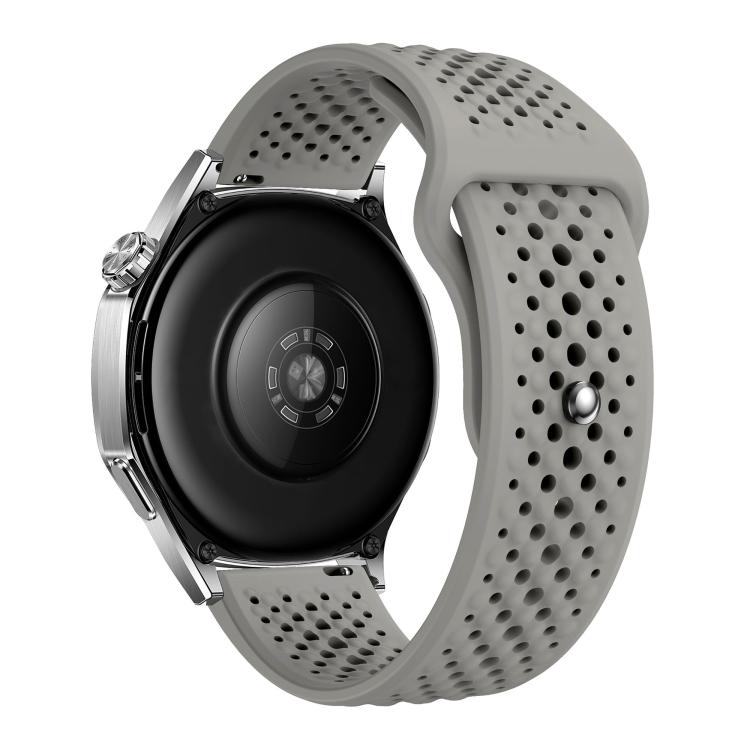 22mm Round Holes Breathable Reverse Buckle Silicone Watch Band