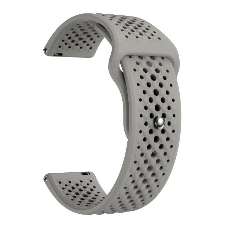 22mm Round Holes Breathable Reverse Buckle Silicone Watch Band