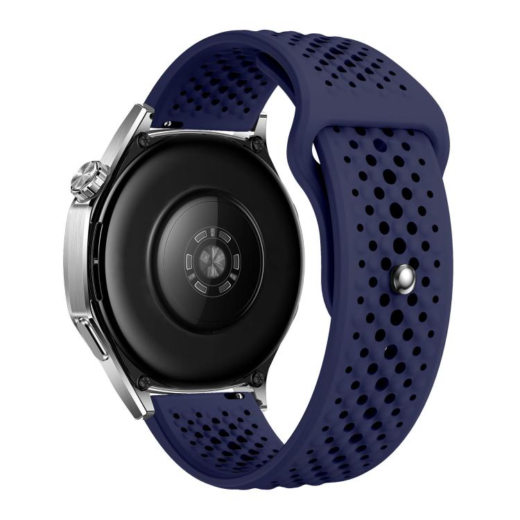 22mm Round Holes Breathable Reverse Buckle Silicone Watch Band