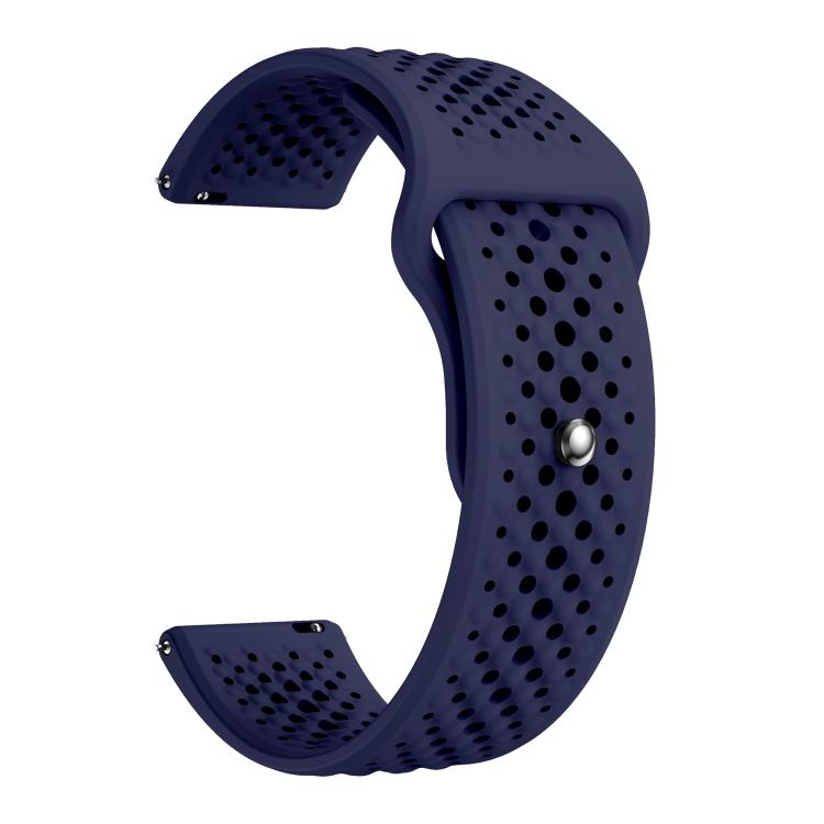22mm Round Holes Breathable Reverse Buckle Silicone Watch Band