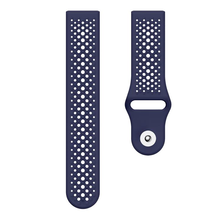 22mm Round Holes Breathable Reverse Buckle Silicone Watch Band