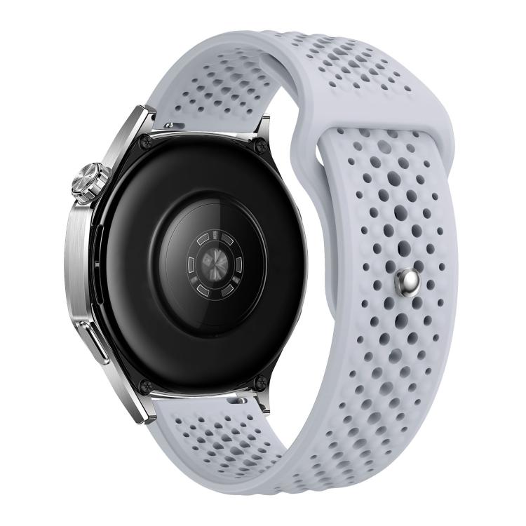 22mm Round Holes Breathable Reverse Buckle Silicone Watch Band