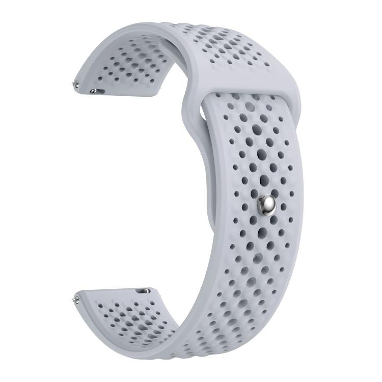 22mm Round Holes Breathable Reverse Buckle Silicone Watch Band