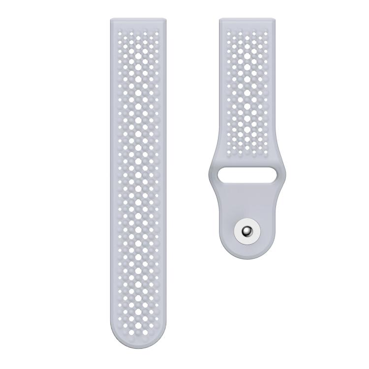 22mm Round Holes Breathable Reverse Buckle Silicone Watch Band