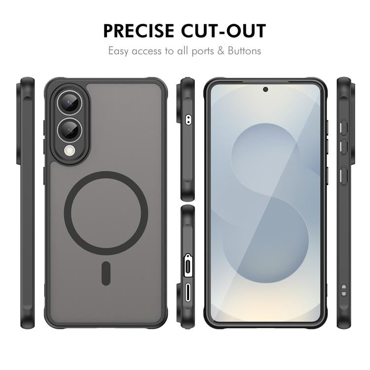 For Galaxy S25 Edge 5G ENKAY Hat-Prince MagSafe Matte Translucent Shockproof Phone Case with 0.18mm High Aluminum-silicon Glass Film