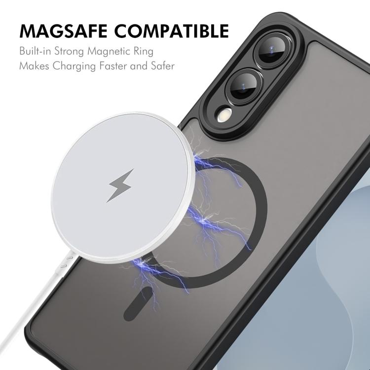 For Galaxy S25 Edge 5G ENKAY Hat-Prince MagSafe Matte Translucent Shockproof Phone Case with 0.18mm High Aluminum-silicon Glass Film