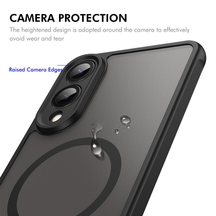 For Galaxy S25 Edge 5G ENKAY Hat-Prince MagSafe Matte Translucent Shockproof Phone Case with 0.18mm High Aluminum-silicon Glass Film