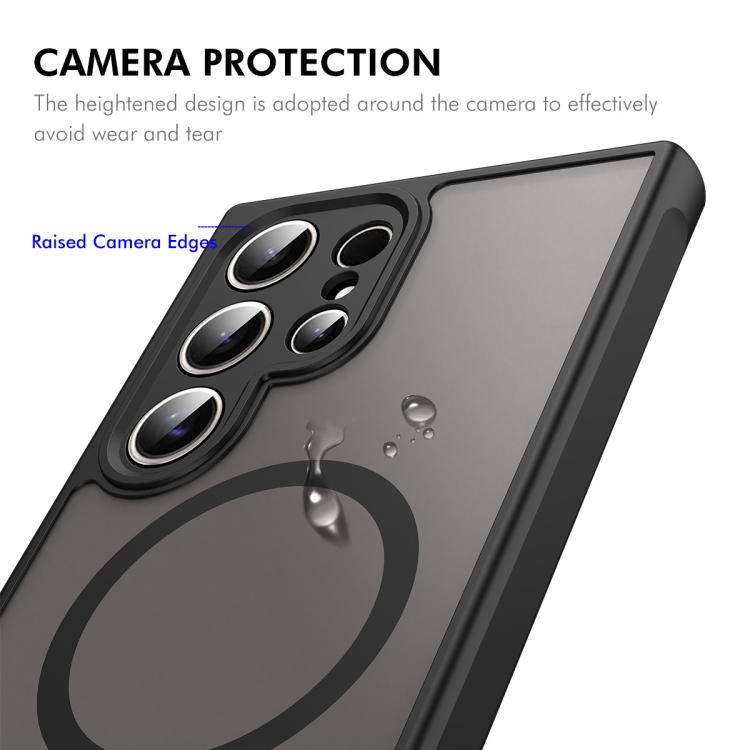 For Galaxy S24 Ultra 5G ENKAY Hat-Prince MagSafe Matte Translucent Shockproof Phone Case with 0.18mm High Aluminum-silicon Glass Film