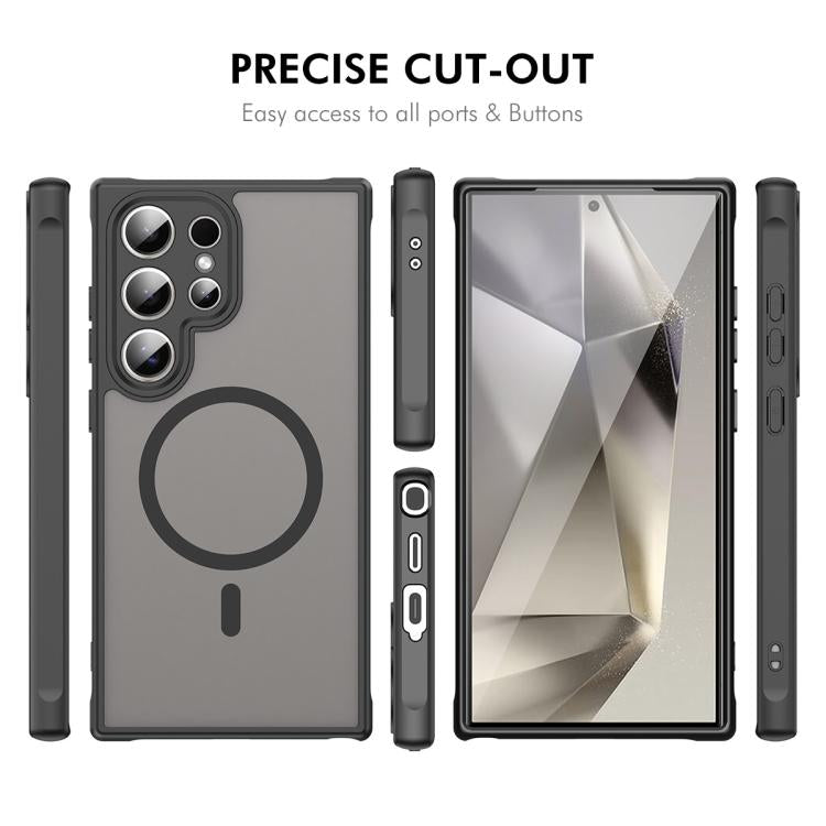 For Galaxy S24 Ultra 5G ENKAY Hat-Prince MagSafe Matte Translucent Shockproof Phone Case with 0.18mm High Aluminum-silicon Glass Film