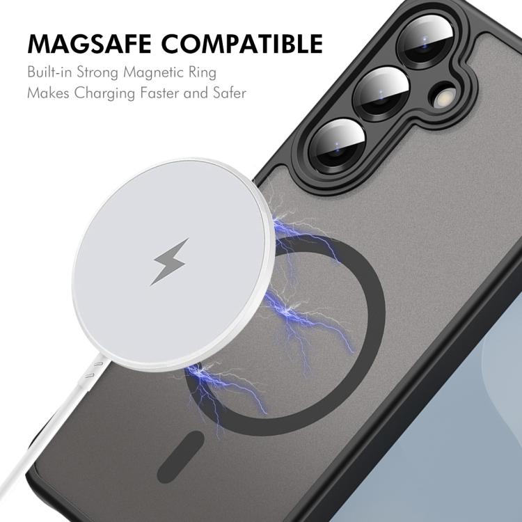 For Galaxy S25+ / S24+ 5G ENKAY Hat-Prince MagSafe Matte Translucent Shockproof Phone Case with 0.18mm High Aluminum-silicon Glass Film