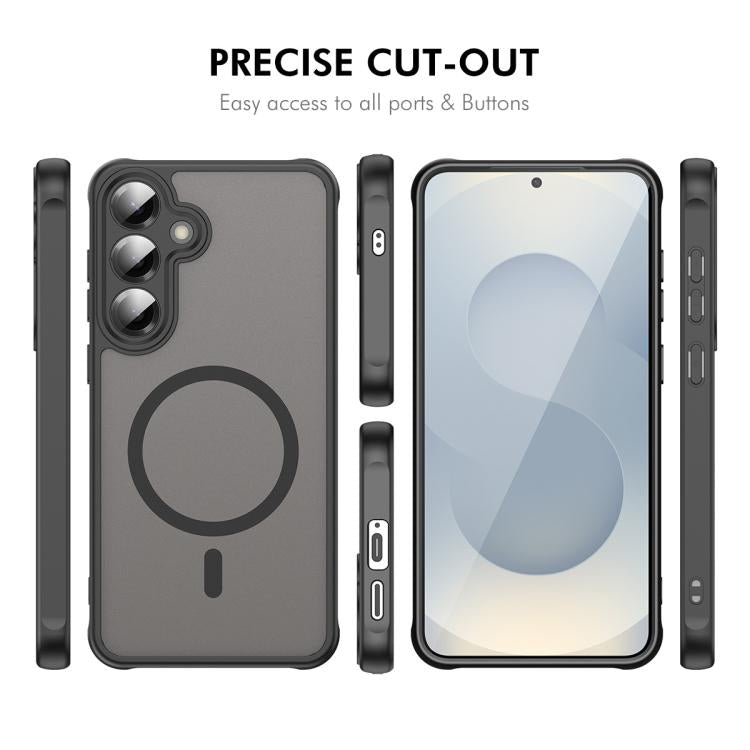 For Galaxy S25+ / S24+ 5G ENKAY Hat-Prince MagSafe Matte Translucent Shockproof Phone Case with 0.18mm High Aluminum-silicon Glass Film