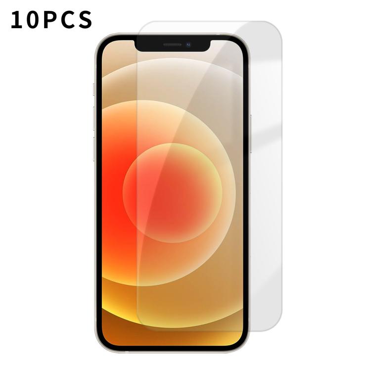 For iPhone 12 Kalebol 10pcs High-Aluminum Semi-Screen Anti-Fingerprint HD Tempered Glass Film