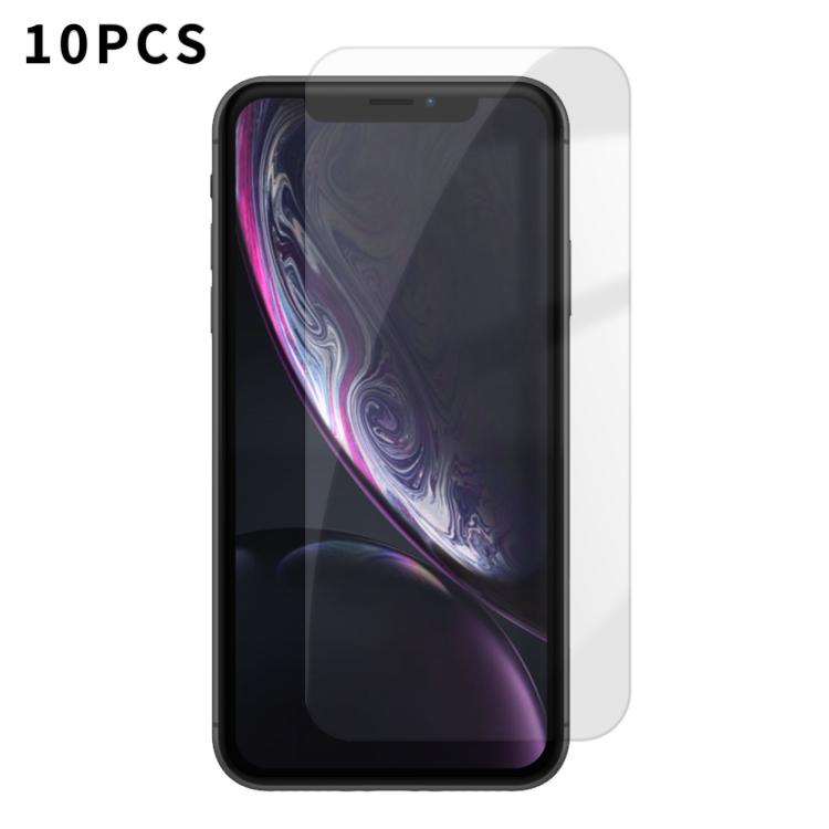 For iPhone XR Kalebol 10pcs High-Aluminum Semi-Screen Anti-Fingerprint HD Tempered Glass Film