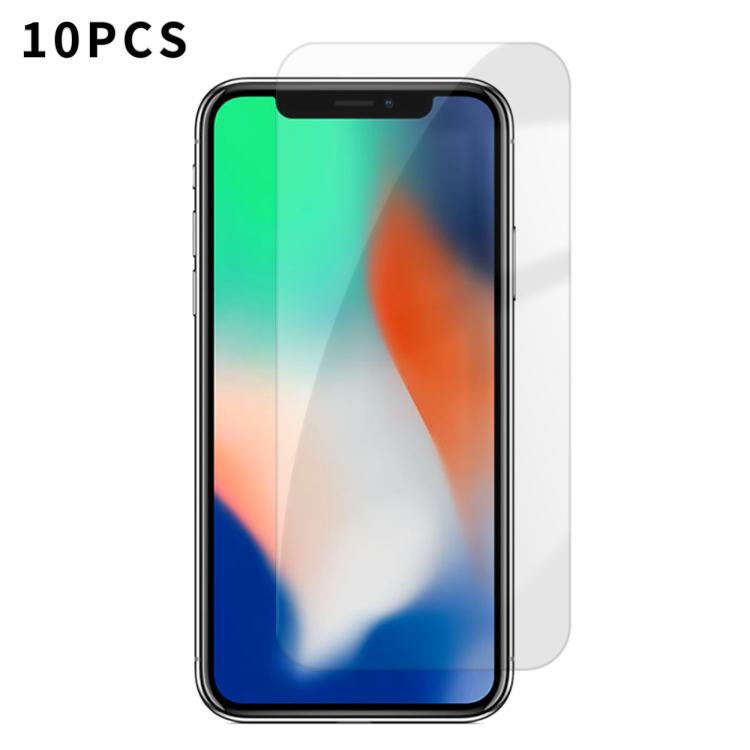 For iPhone X Kalebol 10pcs High-Aluminum Semi-Screen Anti-Fingerprint HD Tempered Glass Film