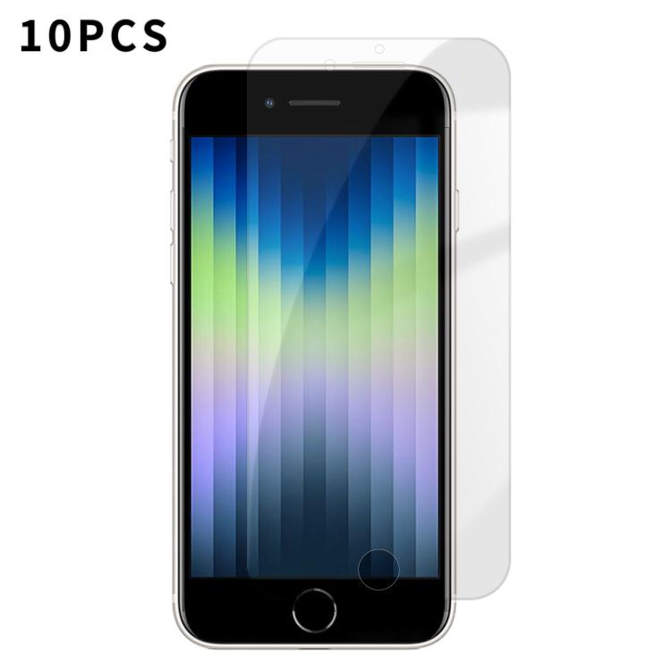 For iPhone SE 2022 / 2020 Kalebol 10pcs High-Aluminum Semi-Screen Anti-Fingerprint HD Tempered Glass Film