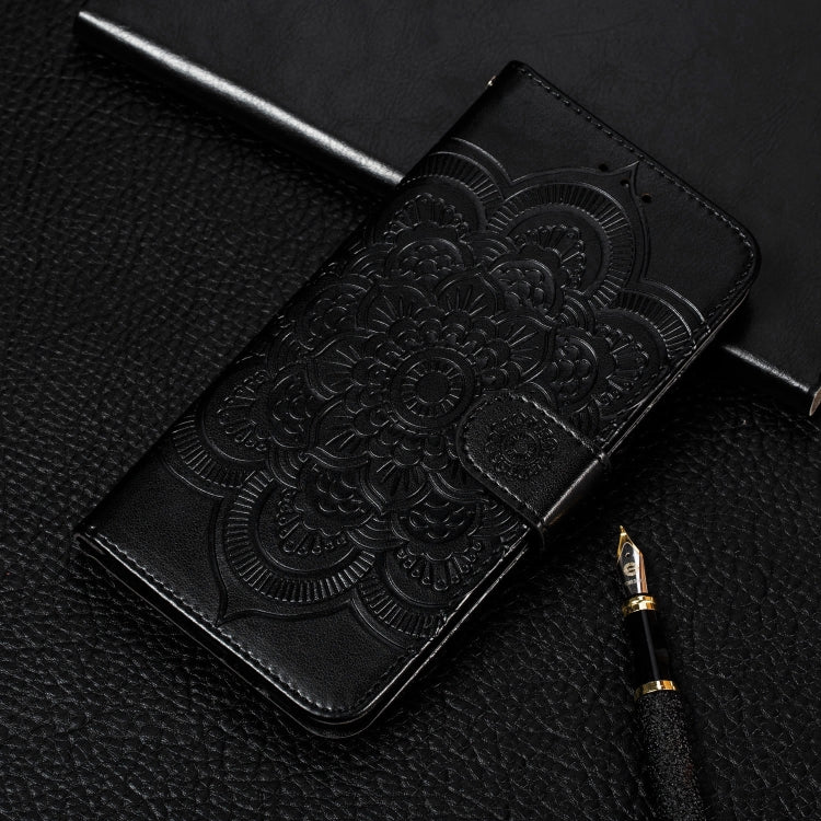 Mandala Embossing Pattern Horizontal Flip Leather Case for Motorola Moto P40 Power , with Holder & Card Slots & Wallet & Photo Frame &  Lanyard