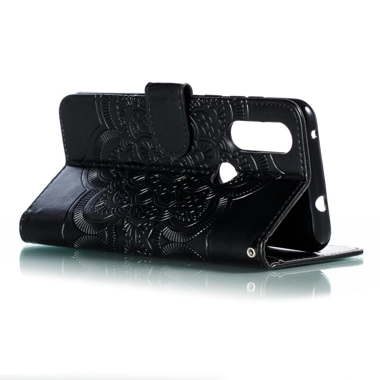 Mandala Embossing Pattern Horizontal Flip Leather Case for Motorola Moto P40 Power , with Holder & Card Slots & Wallet & Photo Frame &  Lanyard