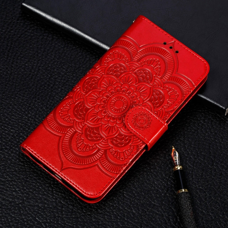 Mandala Embossing Pattern Horizontal Flip Leather Case for Motorola Moto P40 Power , with Holder & Card Slots & Wallet & Photo Frame &  Lanyard