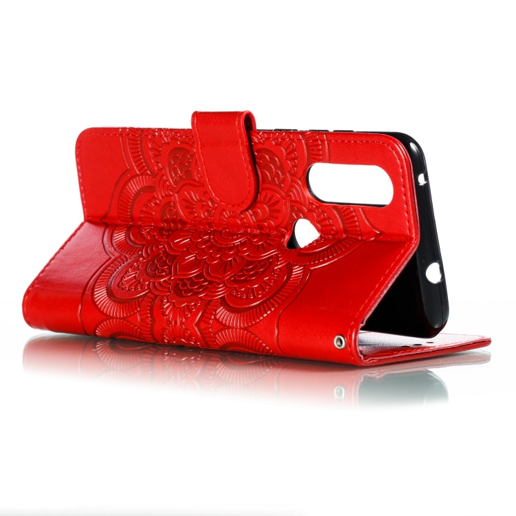 Mandala Embossing Pattern Horizontal Flip Leather Case for Motorola Moto P40 Power , with Holder & Card Slots & Wallet & Photo Frame &  Lanyard