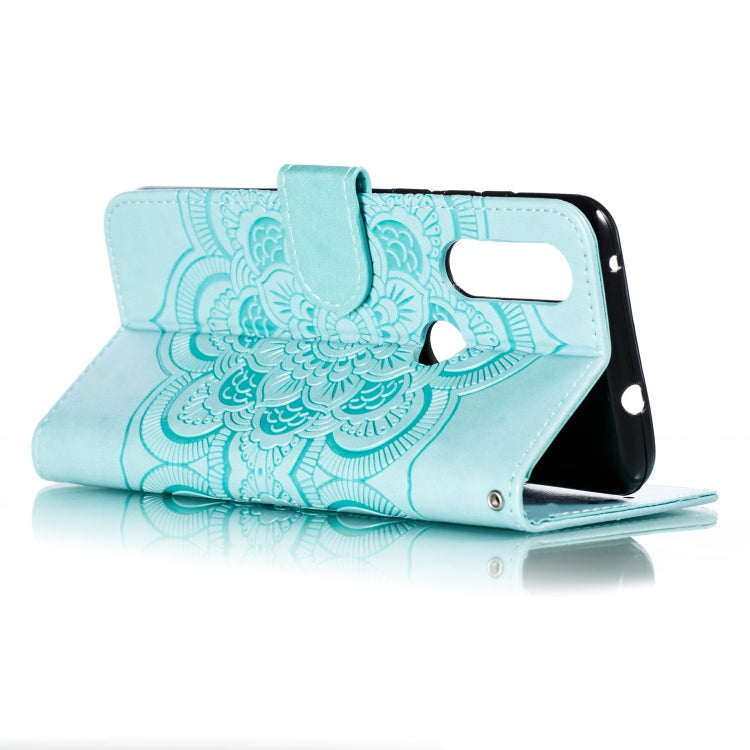 Mandala Embossing Pattern Horizontal Flip Leather Case for Motorola Moto P40 Power , with Holder & Card Slots & Wallet & Photo Frame &  Lanyard