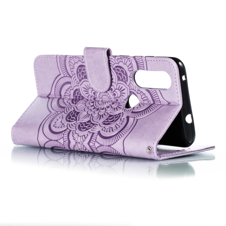 Mandala Embossing Pattern Horizontal Flip Leather Case for Motorola Moto P40 Power , with Holder & Card Slots & Wallet & Photo Frame &  Lanyard