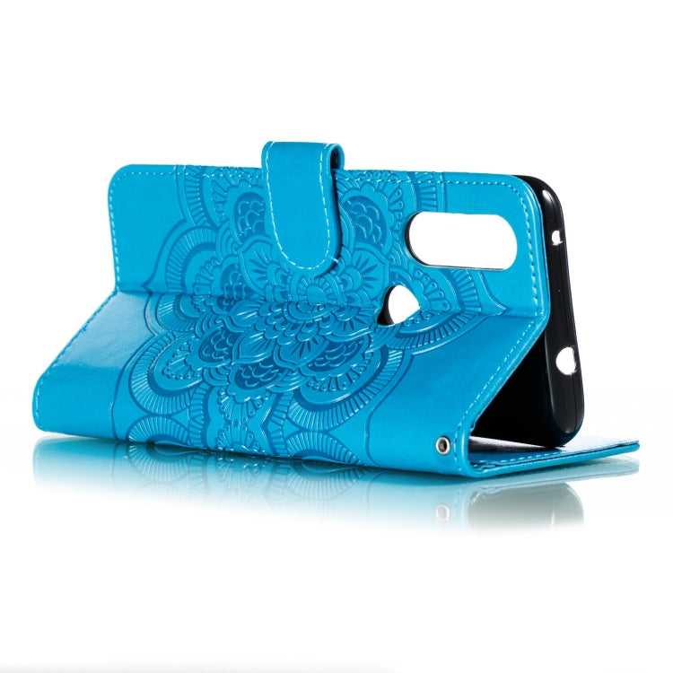 Mandala Embossing Pattern Horizontal Flip Leather Case for Motorola Moto P40 Power , with Holder & Card Slots & Wallet & Photo Frame &  Lanyard