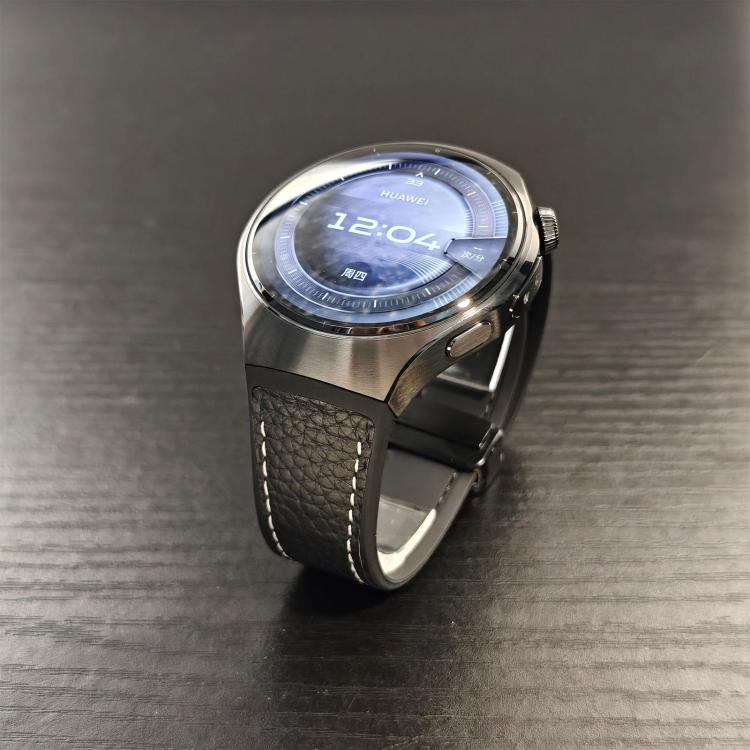 For Huawei Watch 5 46mm Silicone Hybrid Leather Magnetic Buckle Watch Band